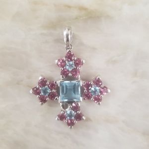 14kt Amethyst Blue Topaz Pendant